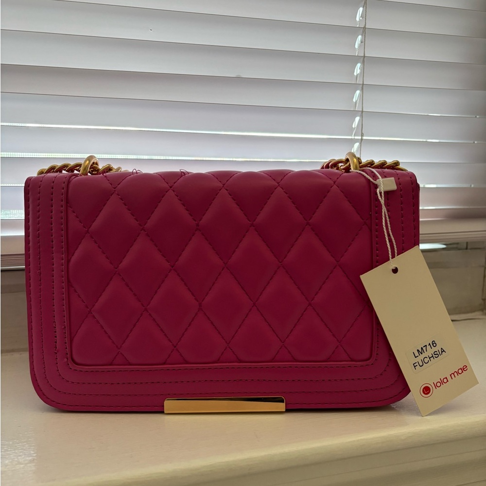 Fuchsia Quilted Shoulder Bag